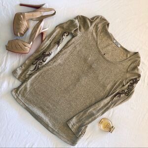 Embellished and embroidered long sleeve T-Shirt